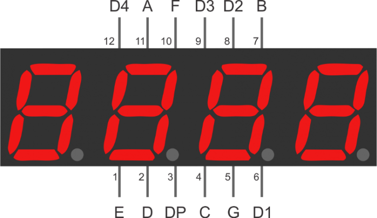 Como utilizar display de 7 segmentos com 4 dígitos – cátodo comum com ...