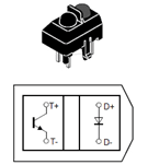 A imagem ilustra os pinos de um sensor TCRT 5000