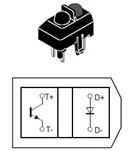 A imagem ilustra os pinos de um sensor TCRT 5000
