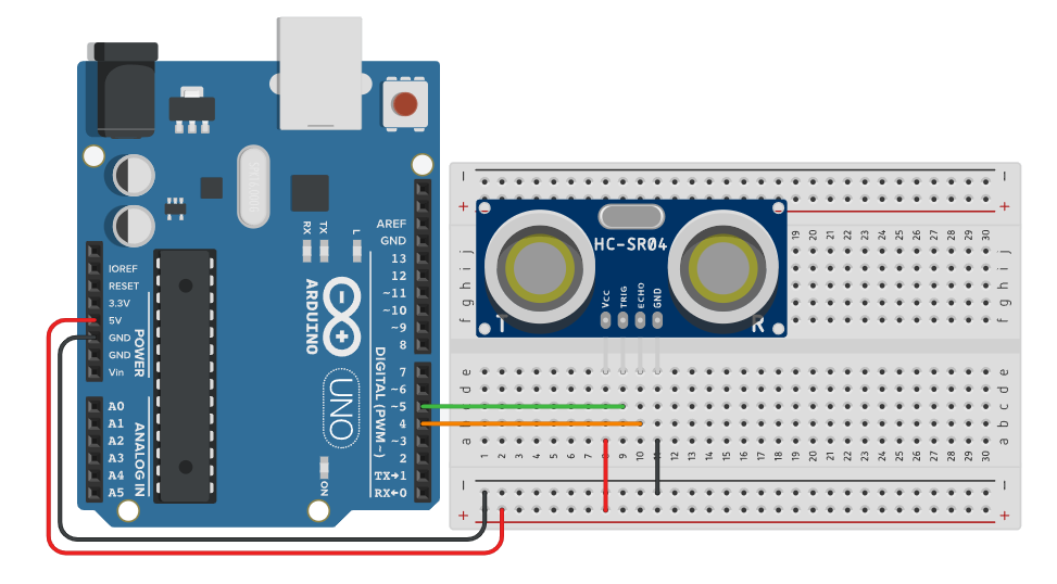 Circuito para Projeto Medir Distância com Sensor Ultrassônico