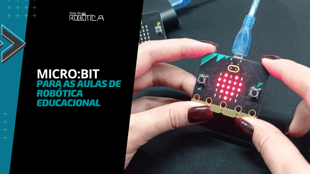 Imagem ilustrativa do banner com mãos segurando a placa micro:bit.