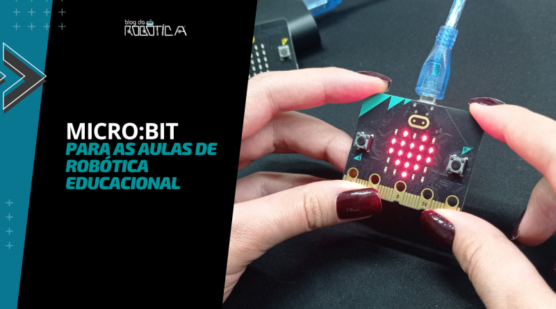 Imagem ilustrativa do banner com mãos segurando a placa micro:bit.