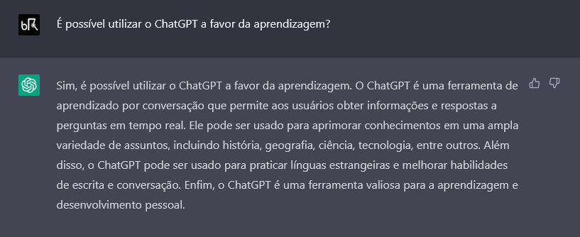 Imagem ilustrativa de uma conversa com o chatGPT.