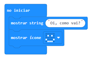 Imagem ilustrativa de uma programação em blocos com diálogo e uma imagem de carinha feliz.