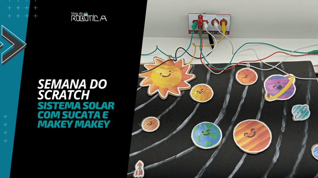 Imagem ilustrativa do Banner Semana do Scratch - Sistema Solar com Sucata e Makey Makey