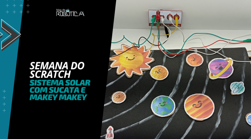 Imagem ilustrativa do Banner Semana do Scratch - Sistema Solar com Sucata e Makey Makey