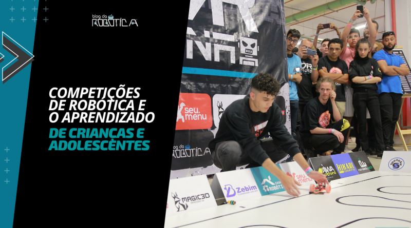 Banner Competições de robótica e o aprendizado de crianças e adolescentes.