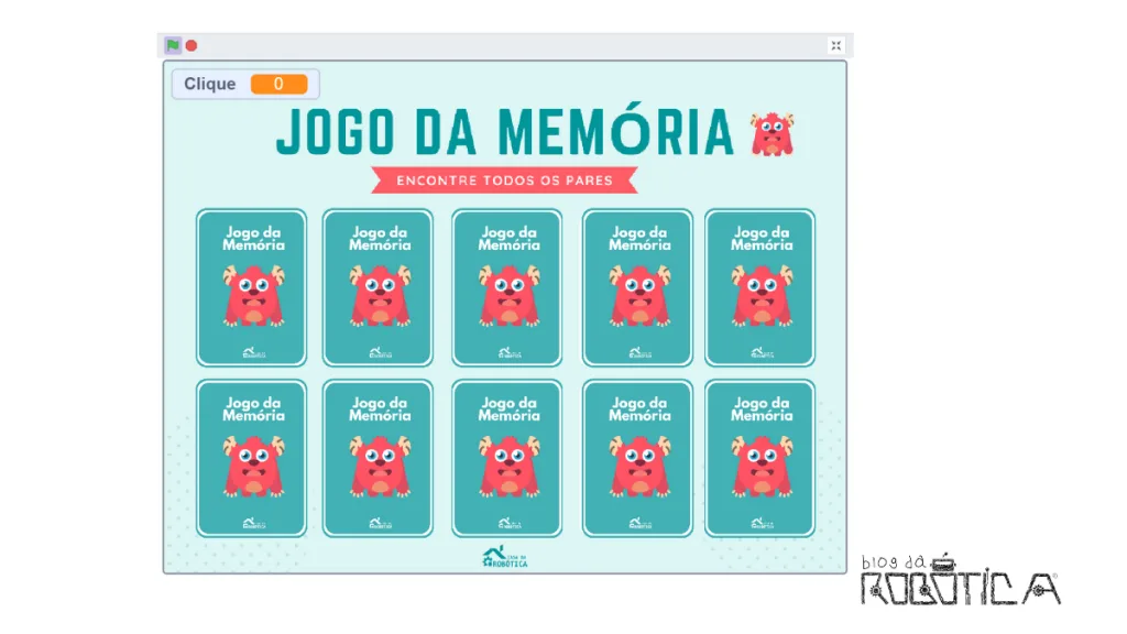Imagem ilustrativa da figura 1 - Jogo da memória com Scratch.