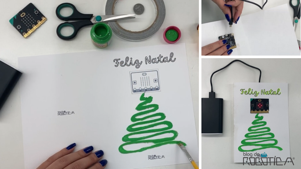 Imagem ilustrativa da Figura 2 - Cartão de Natal com micro_bit para pintar