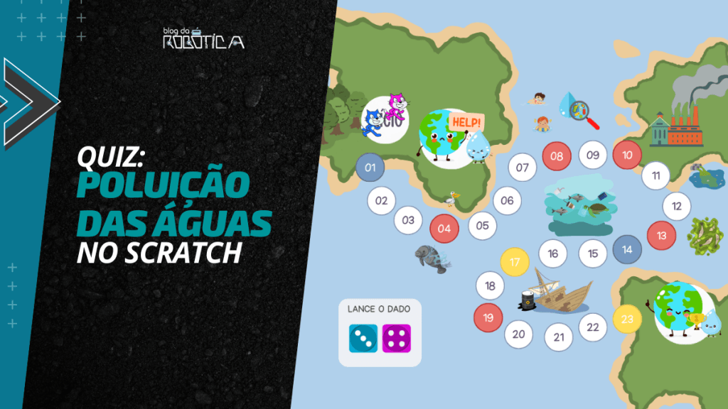 Imagem ilustrativa do Banner Quiz: Poluição das águas no Scratch