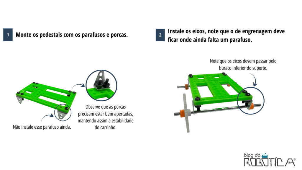 Imagem ilustrativa da Figura 1 - Instruções de montagem 1 e 2.