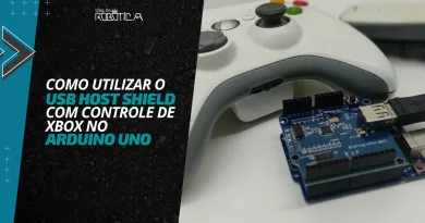 Banner com imagem do Arduino Leonardo e o usb Host Shield conectado ao Controle de Xbox.