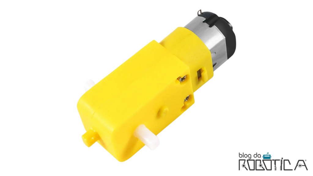 Imagem de um motor dc com caixa de redução