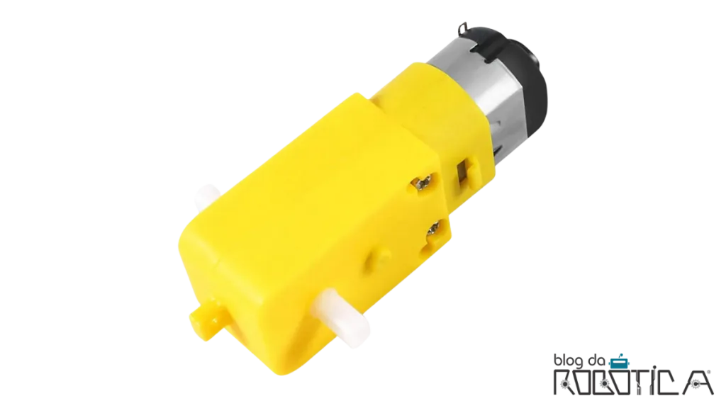 Imagem de um motor dc com caixa de redução