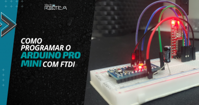Imagem do projeto com Arduino Pro Mini e o módulo FTDI.