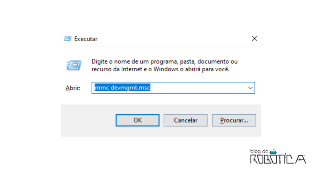 Atalho “mmc devmgmt.msc” para Gerenciador de Dispositivos.