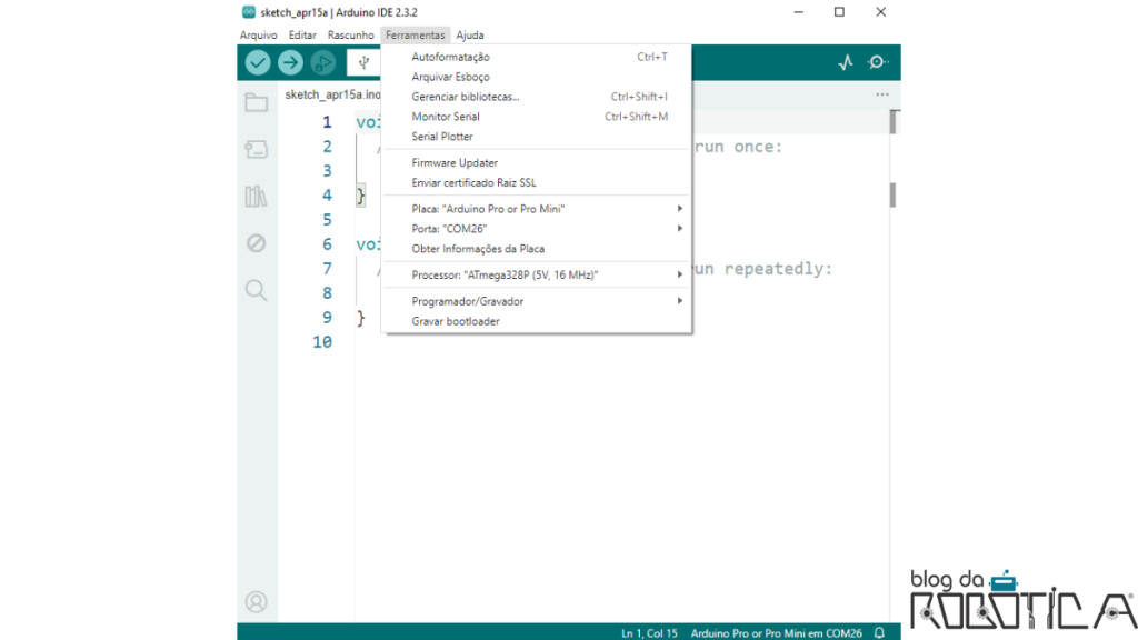 Como programar o Arduino Pro mini com o Módulo CH340 - Blog da Robótica