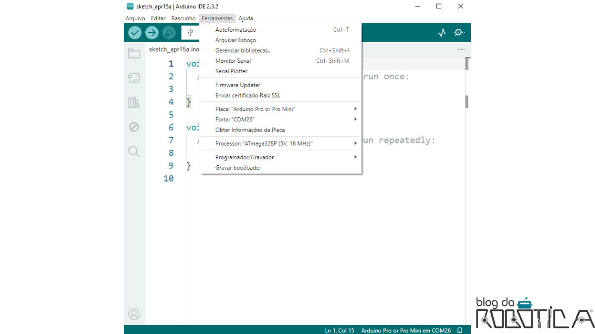 Como programar o Arduino Pro mini com o Módulo CH340 - Blog da Robótica