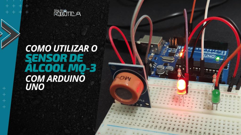 Imagem do projeto com o sensor de álcool conectado ao Arduino UNO.
