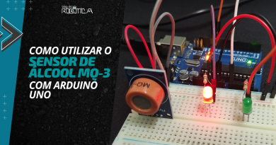 Imagem do projeto com o sensor de álcool conectado ao Arduino UNO.
