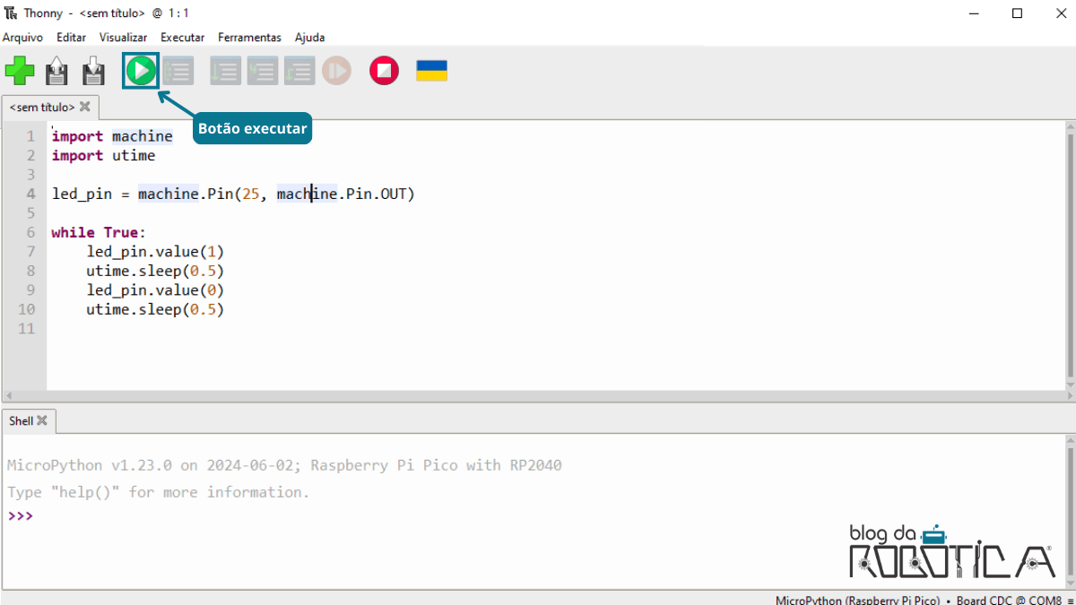 Como programar a Raspberry Pi Pico em Python - Blog da Robótica