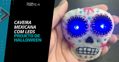 Banner - Caveira Mexicana com LEDs: Circuitos Vestíveis para Halloween.