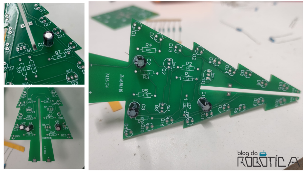 Posição dos capacitores na placa