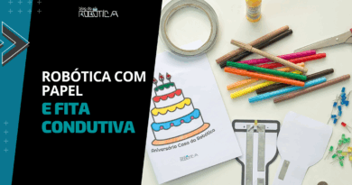 Imagem ilustrativa do Banner robótica com papel e fita condutiva