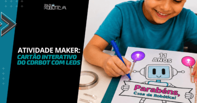 Atividade Maker: Cartão interativo do CDRbot com LEDs